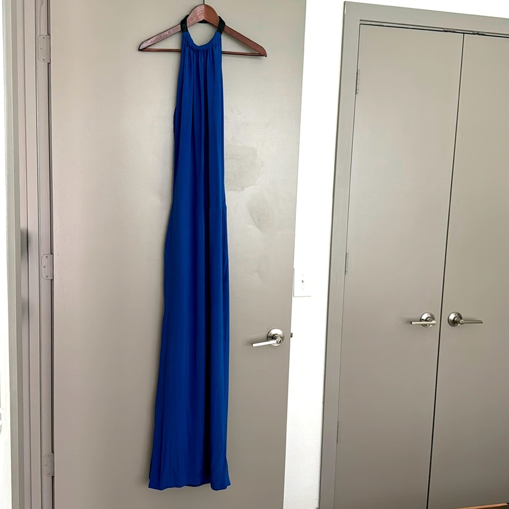 Guess by Marciano Royal Blue Long Halter Dress, S
